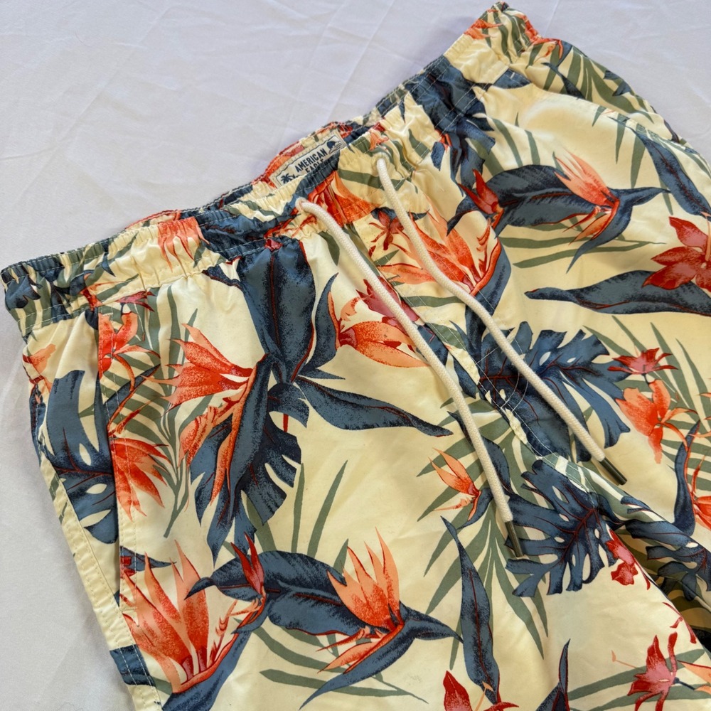 American Eagle Tropical Swim Trunks Mens M Birds Paradise Compression Liner